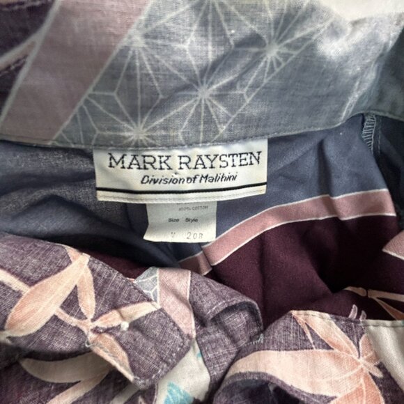 Vintage Mark Raysten Short Sleeve Button-Up Hawaiian Shirt Medium Mixed Print - Picture 3 of 7